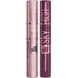 Maybelline New York Lash Sensational Sky High Mascara, Volumising & Lengthening Mascara, Washable Flake-Free Formula: Black + Burgundy Haze (Duo Bundle)
